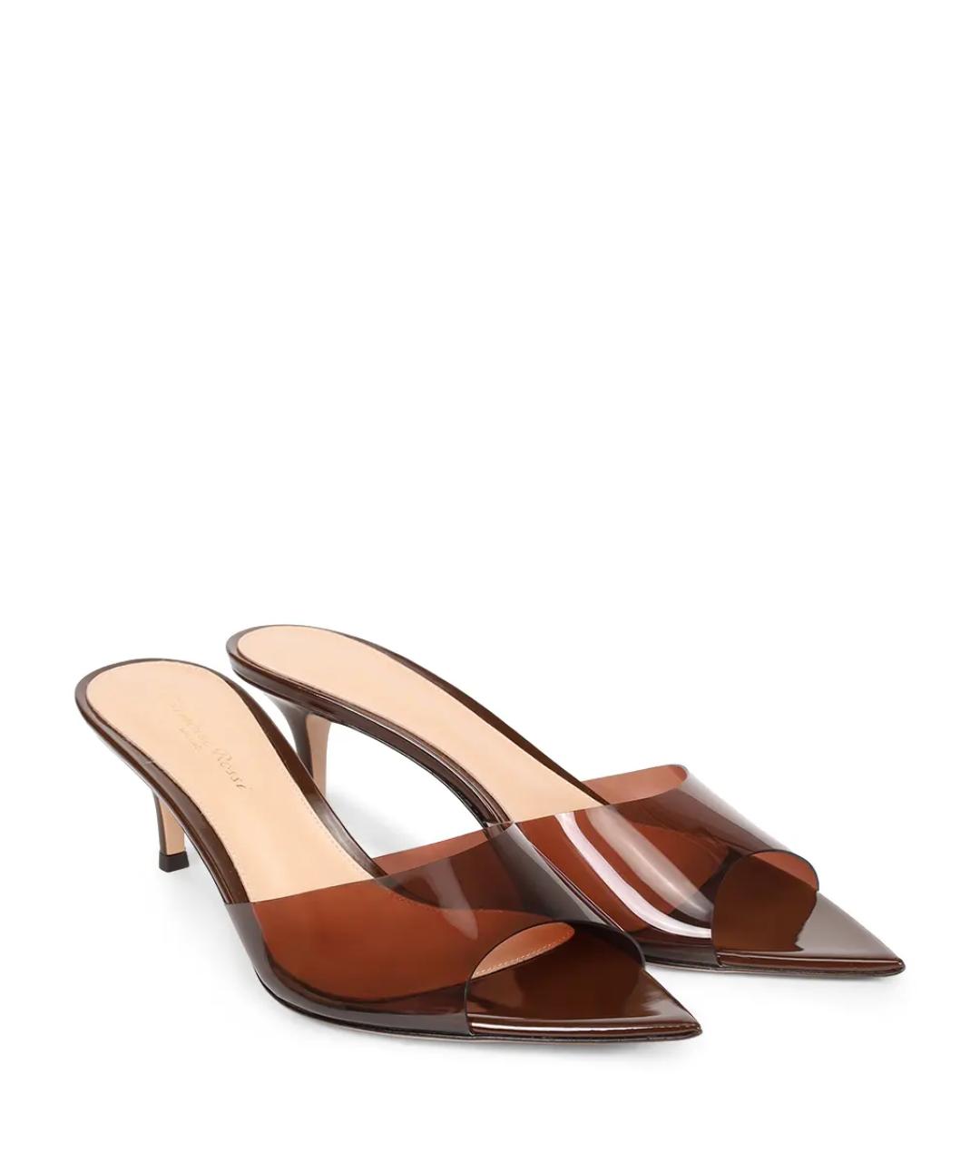 GIANVITO ROSSI Коричневые кожаные мюли, фото 2