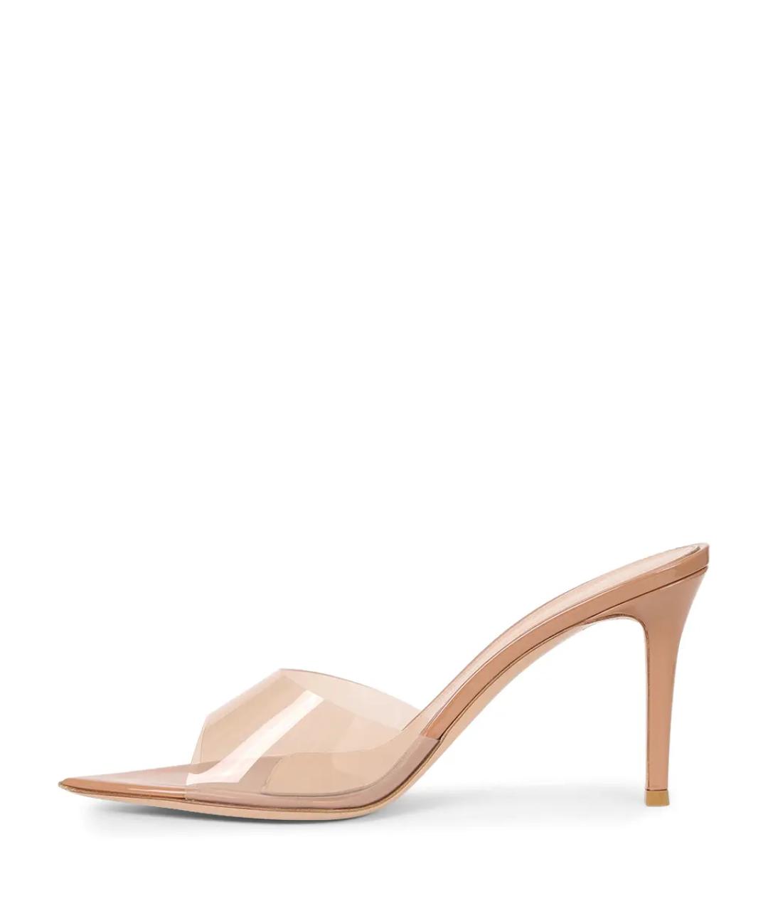 GIANVITO ROSSI Бежевые кожаные мюли, фото 3