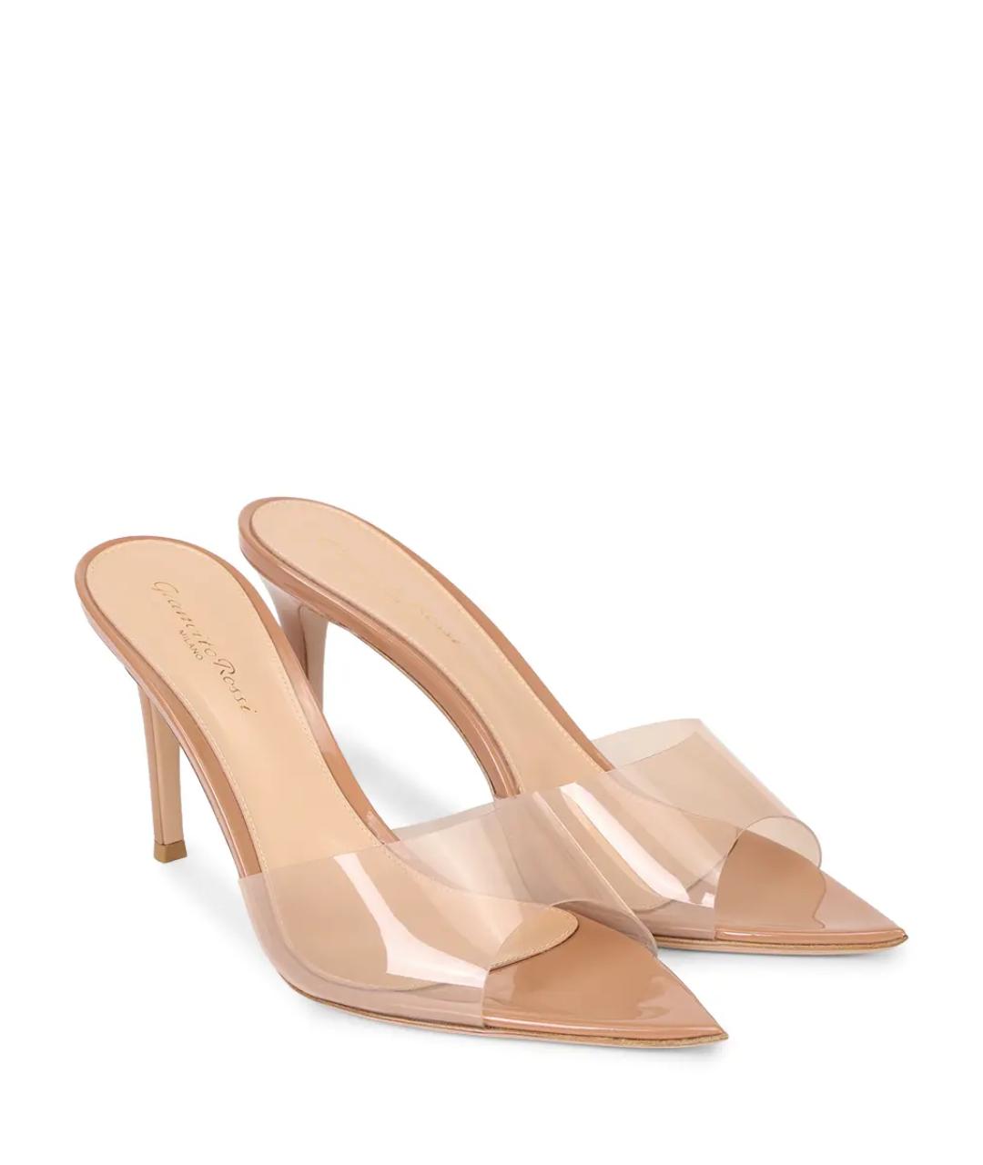 GIANVITO ROSSI Бежевые кожаные мюли, фото 2