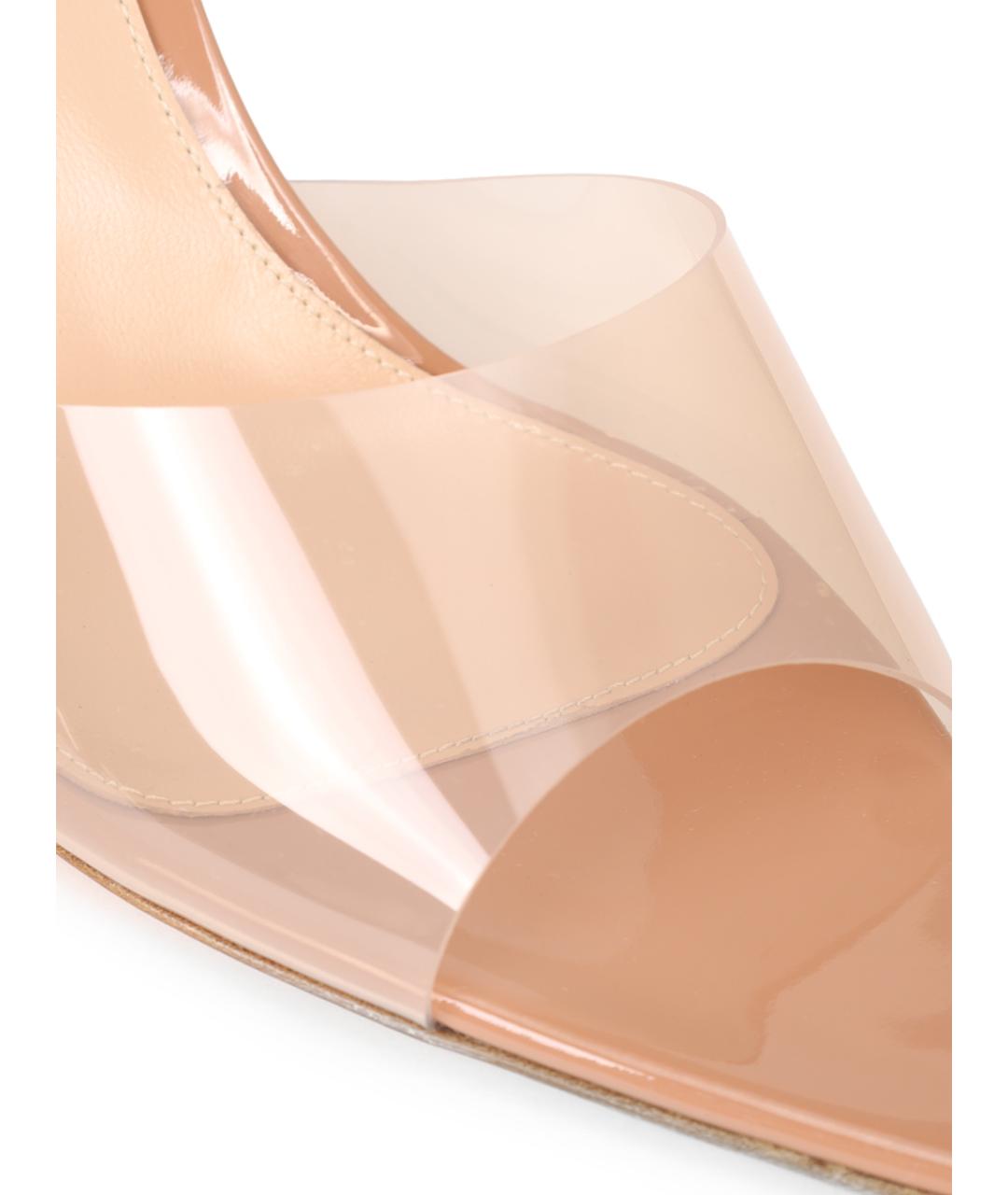 GIANVITO ROSSI Бежевые кожаные мюли, фото 5