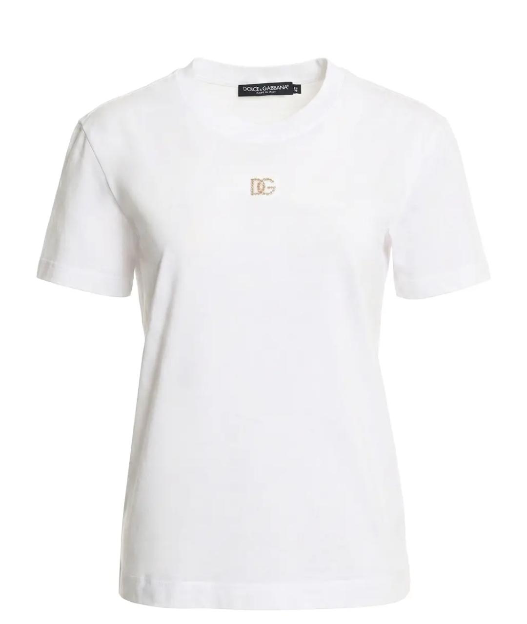 DOLCE&GABBANA Белая хлопковая футболка, фото 1