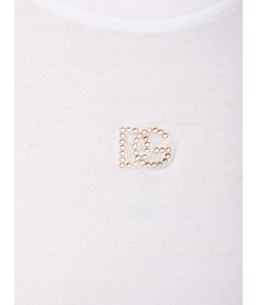 DOLCE&GABBANA Белая хлопковая футболка, фото 6