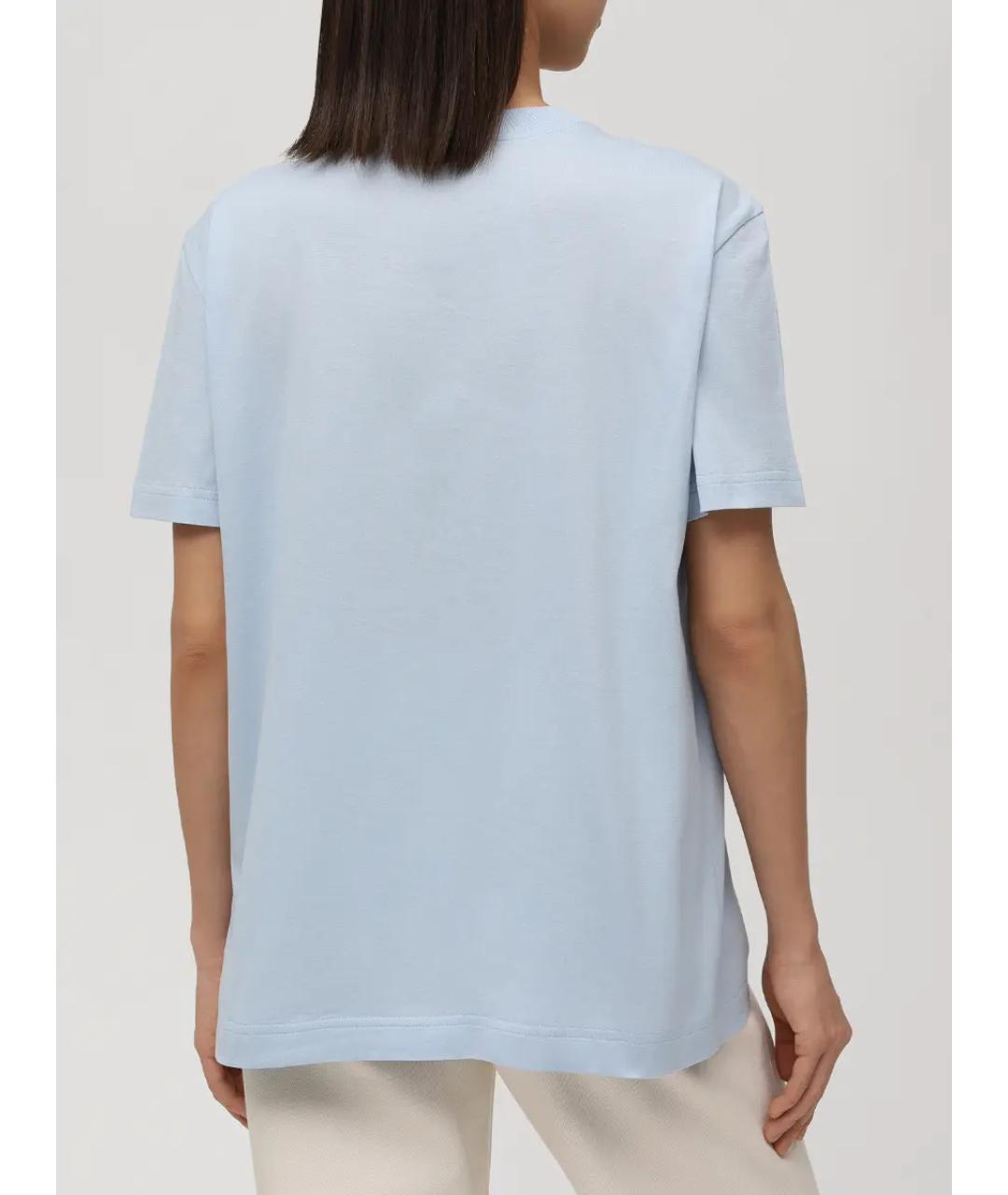 DOLCE&GABBANA Голубая хлопковая футболка, фото 3