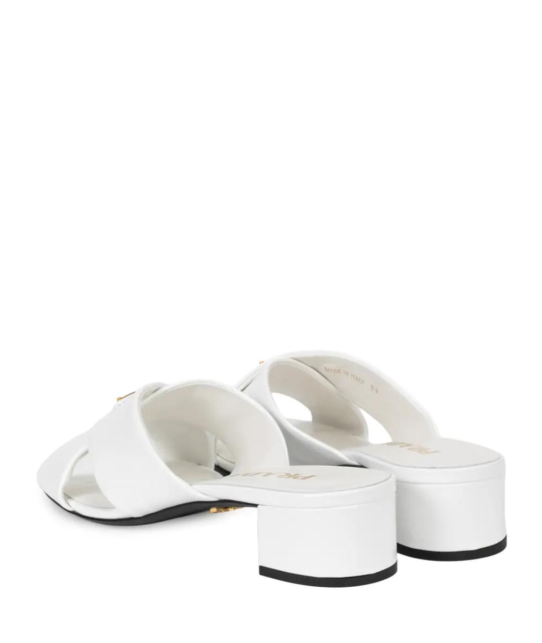 PRADA Белые кожаные мюли, фото 4
