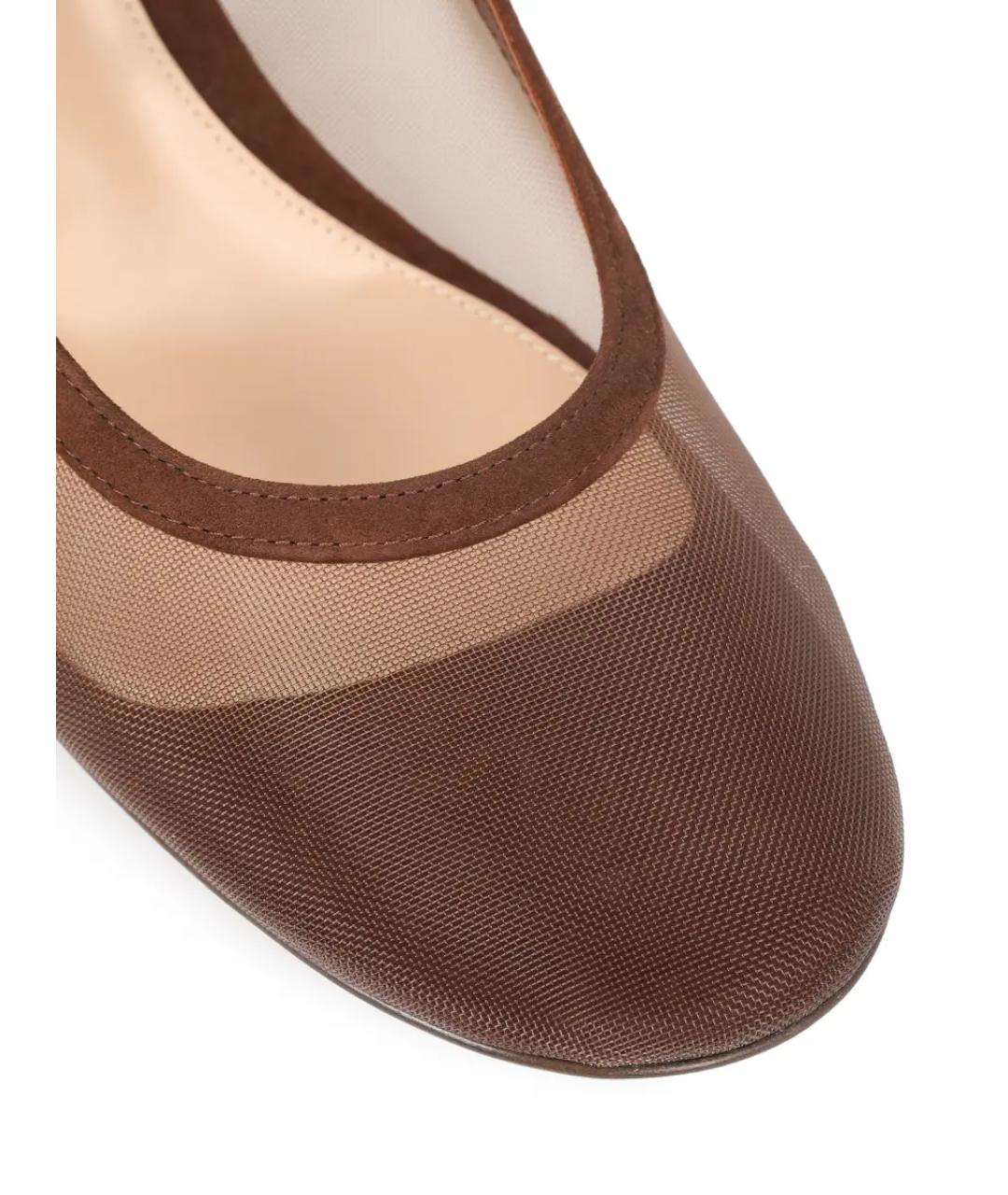GIANVITO ROSSI Коричневые текстильные туфли, фото 5