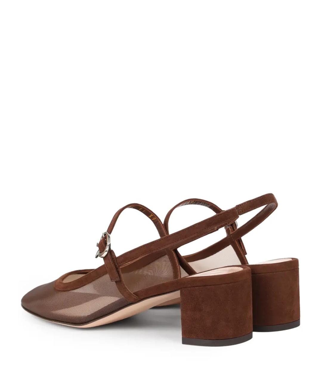 GIANVITO ROSSI Коричневые текстильные туфли, фото 4