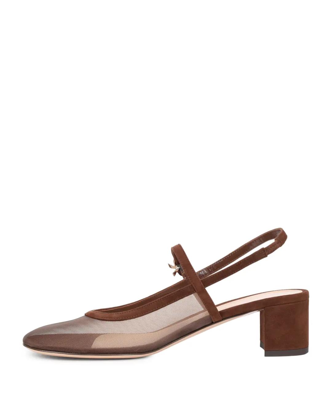 GIANVITO ROSSI Коричневые текстильные туфли, фото 3