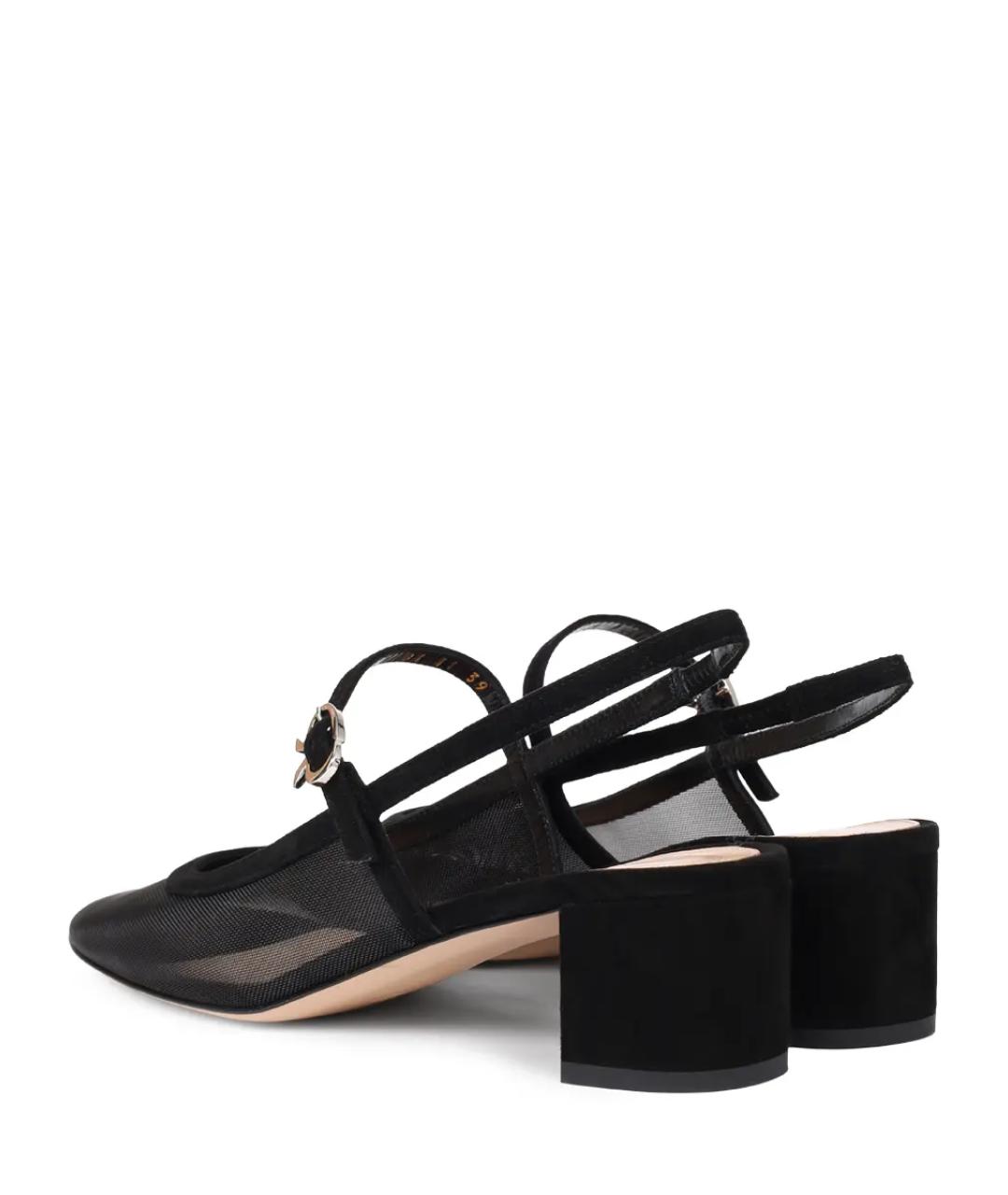 GIANVITO ROSSI Черные текстильные туфли, фото 4