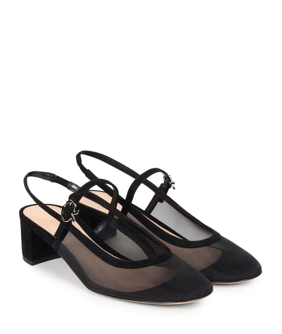 GIANVITO ROSSI Черные текстильные туфли, фото 2