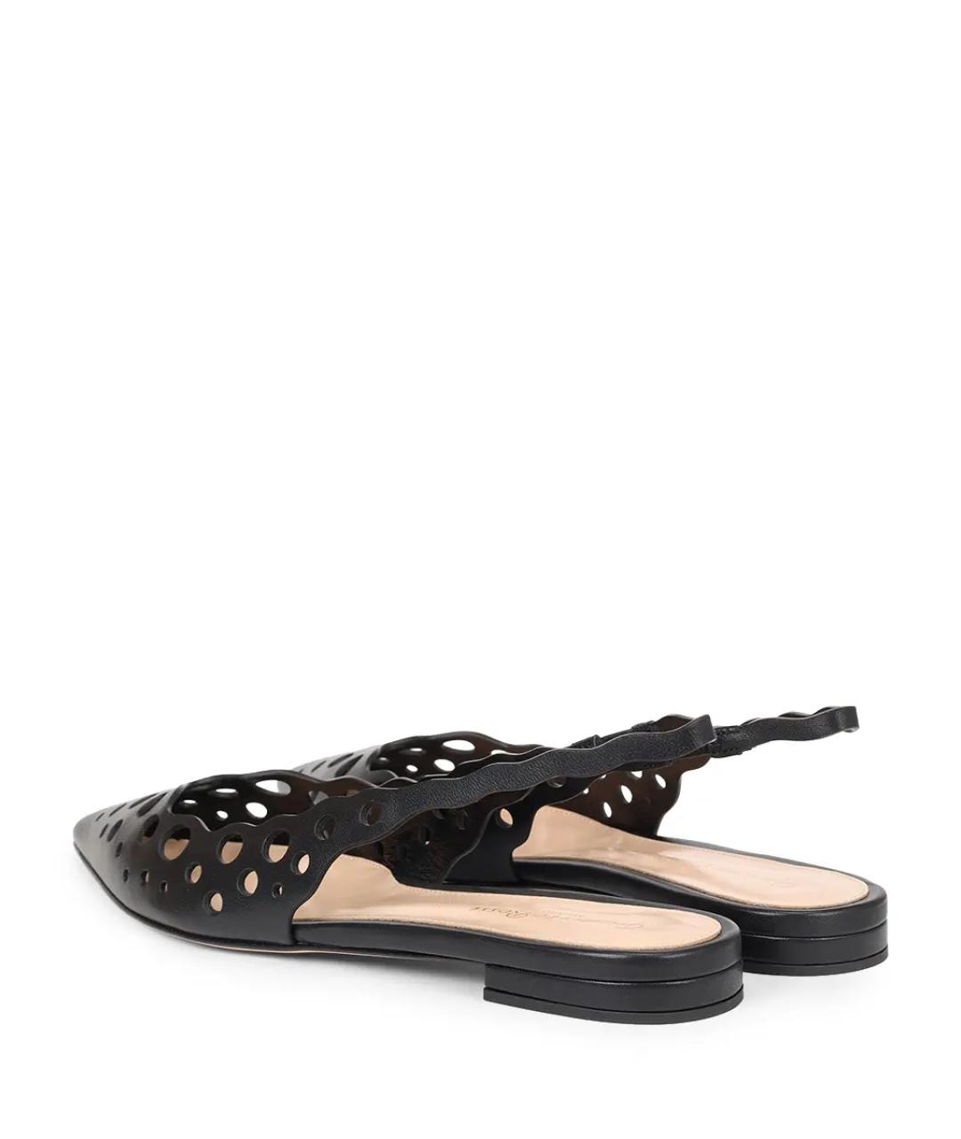 GIANVITO ROSSI Черные кожаные балетки, фото 4