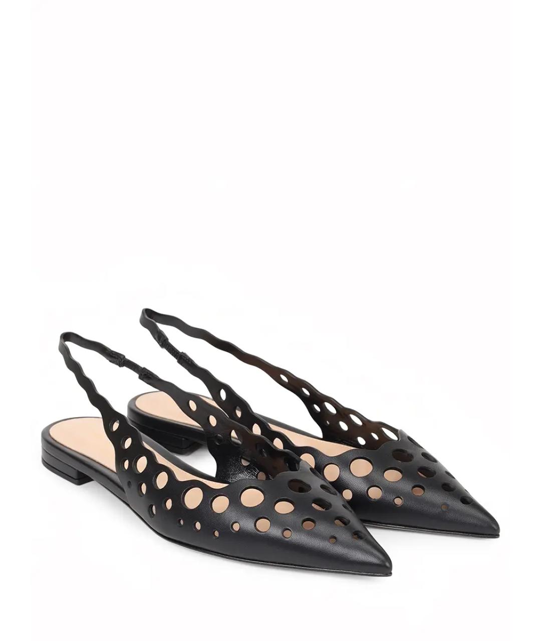 GIANVITO ROSSI Черные кожаные балетки, фото 2