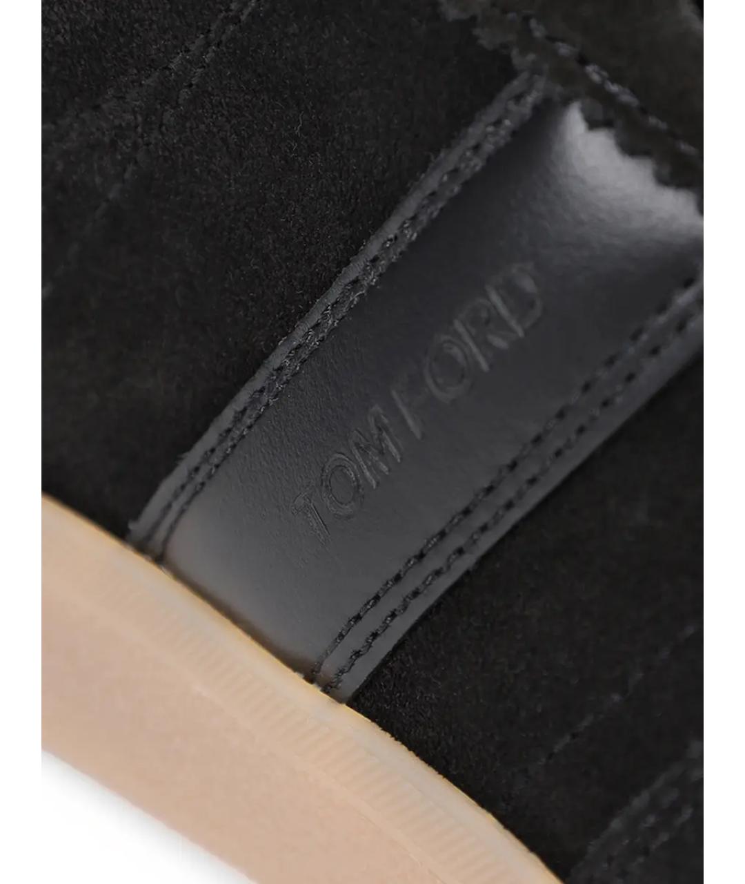 TOM FORD Черные замшевые высокие кроссовки / кеды, фото 5