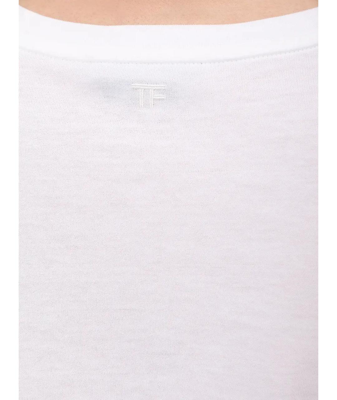 TOM FORD Белая хлопковая футболка, фото 5