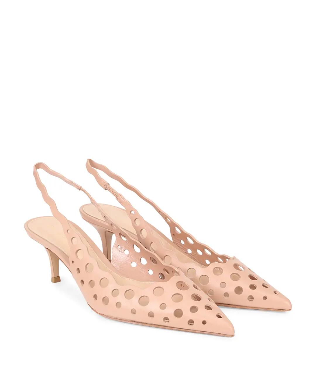 GIANVITO ROSSI Бежевые кожаные туфли, фото 2