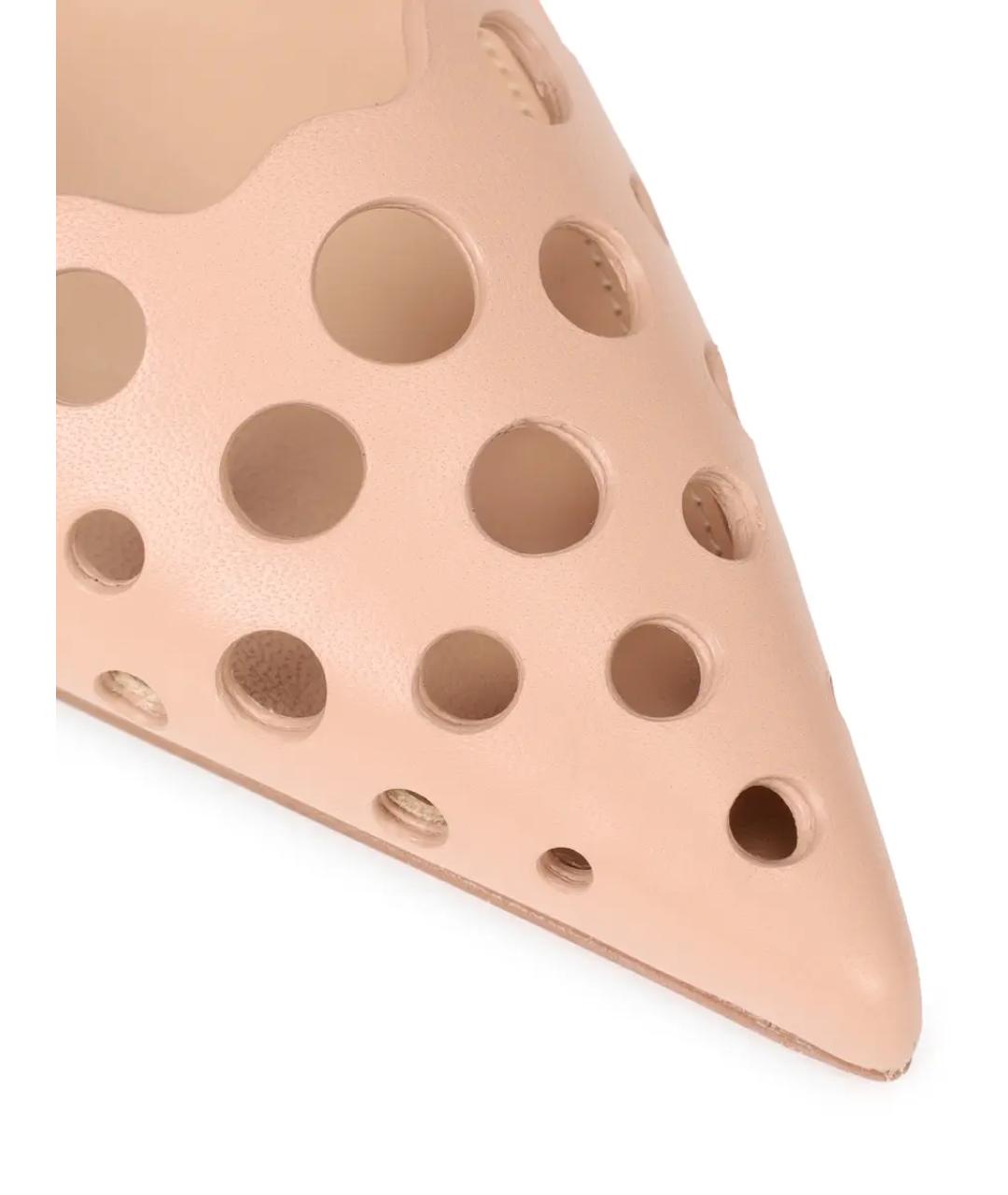 GIANVITO ROSSI Бежевые кожаные туфли, фото 5