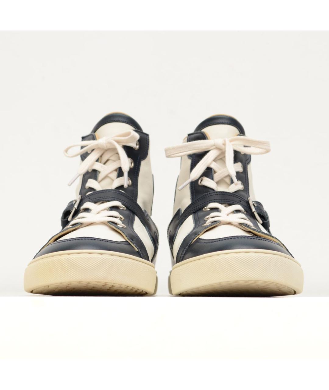 HERMES Белые кожаные высокие кроссовки / кеды, фото 2