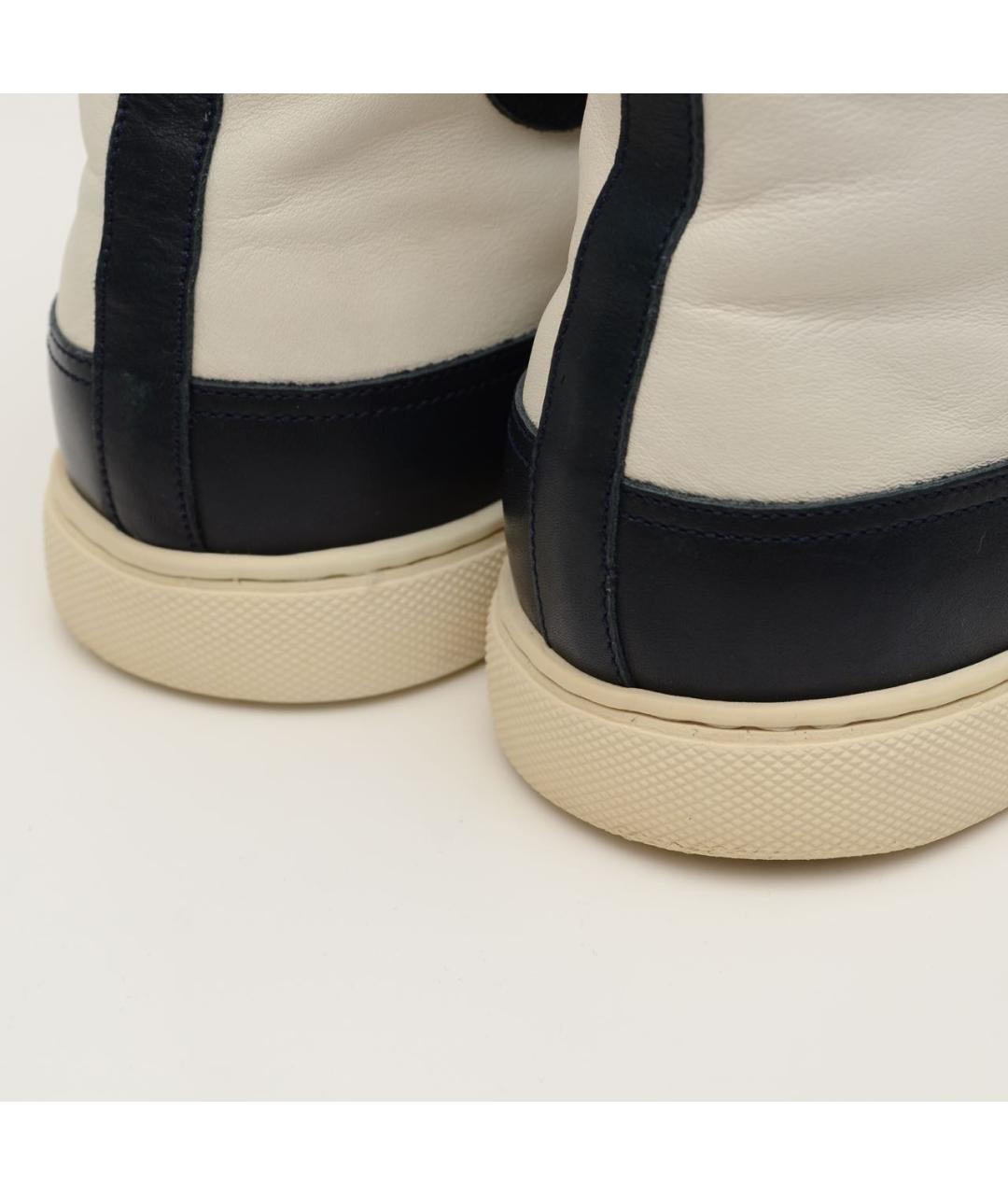 HERMES Белые кожаные высокие кроссовки / кеды, фото 7