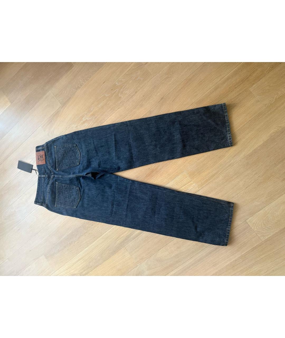 FENDI Синие хлопковые прямые джинсы, фото 2