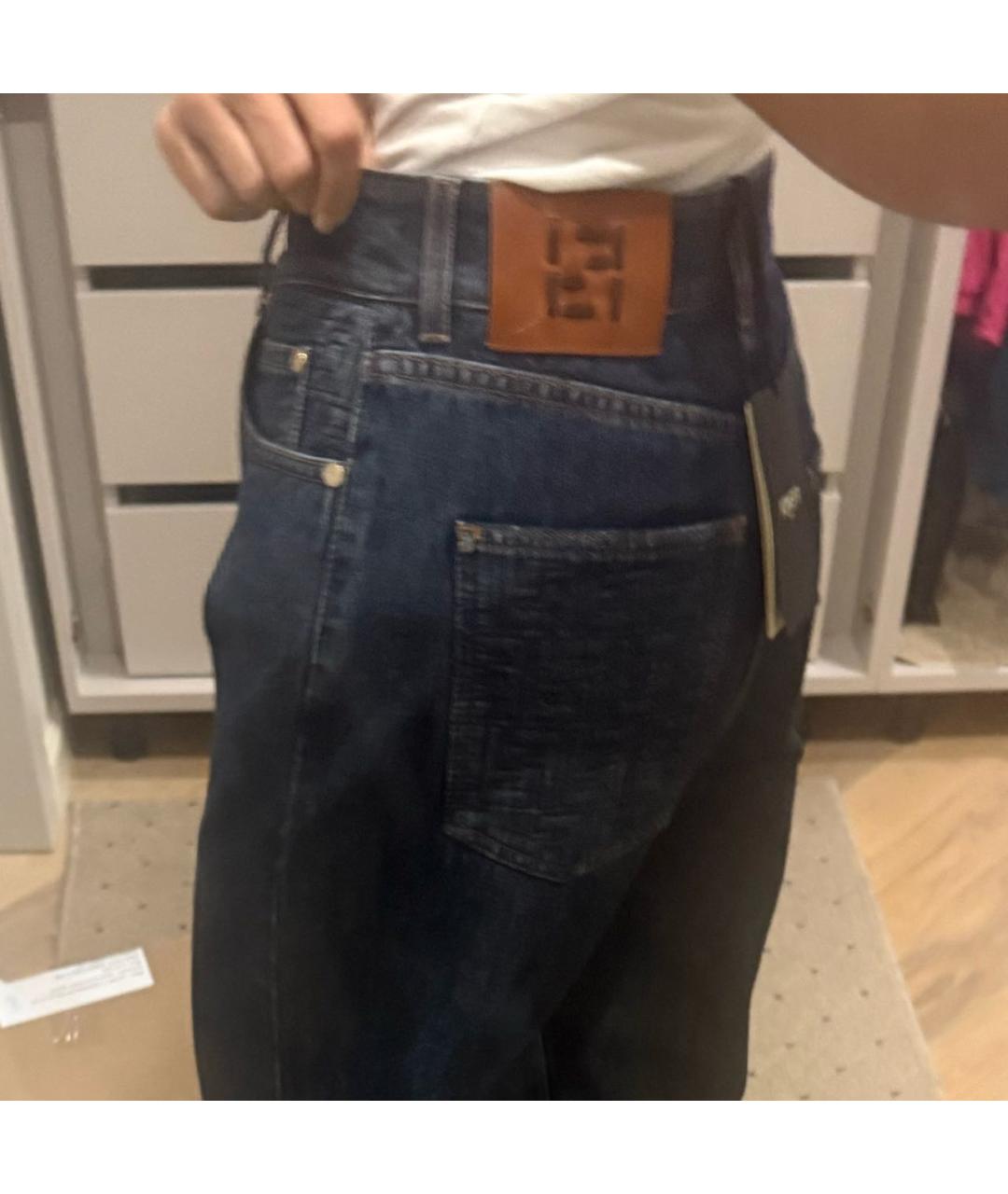 FENDI Синие хлопковые прямые джинсы, фото 6