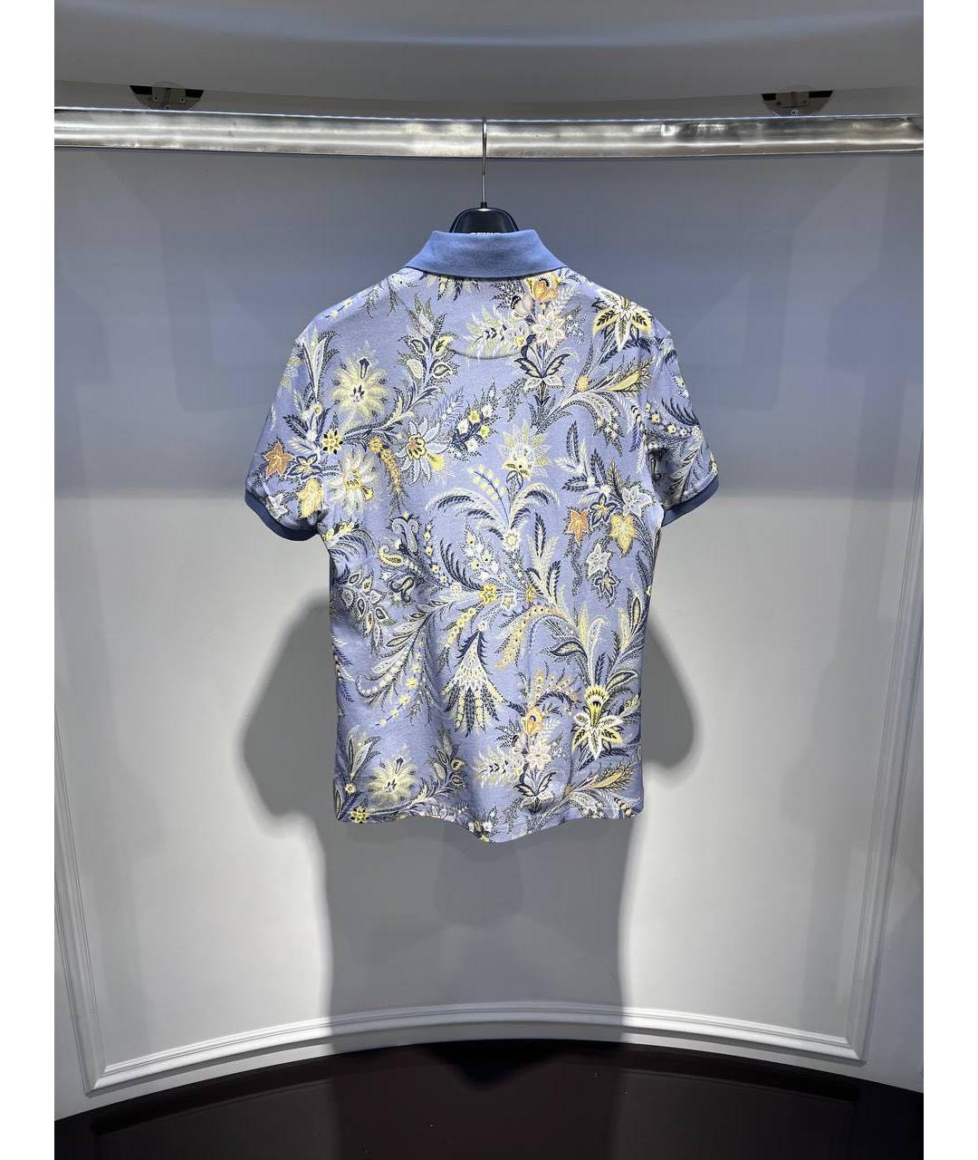 ETRO Голубое хлопковое поло с коротким рукавом, фото 3