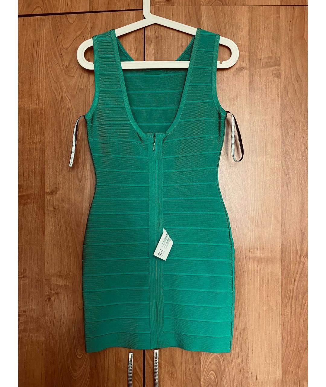 HERVE LEGER Зеленые вискозное коктейльное платье, фото 2