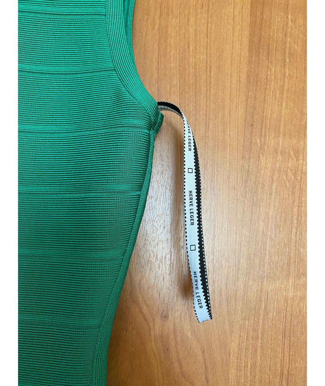 HERVE LEGER Зеленые вискозное коктейльное платье, фото 5