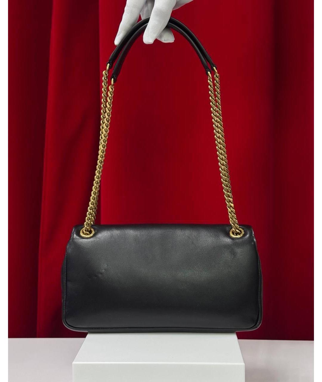 SAINT LAURENT Черная кожаная сумка через плечо, фото 8