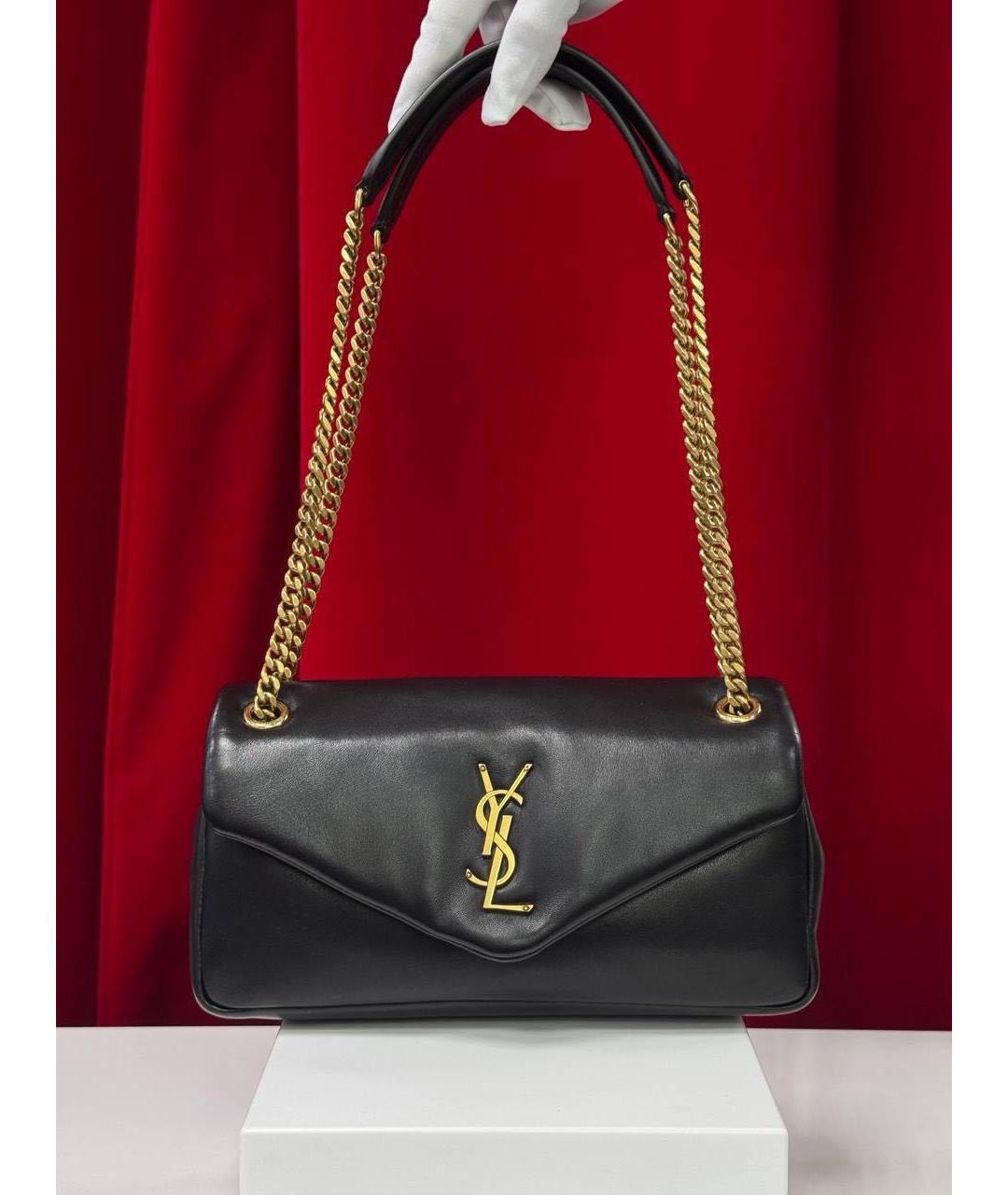SAINT LAURENT Черная кожаная сумка через плечо, фото 7
