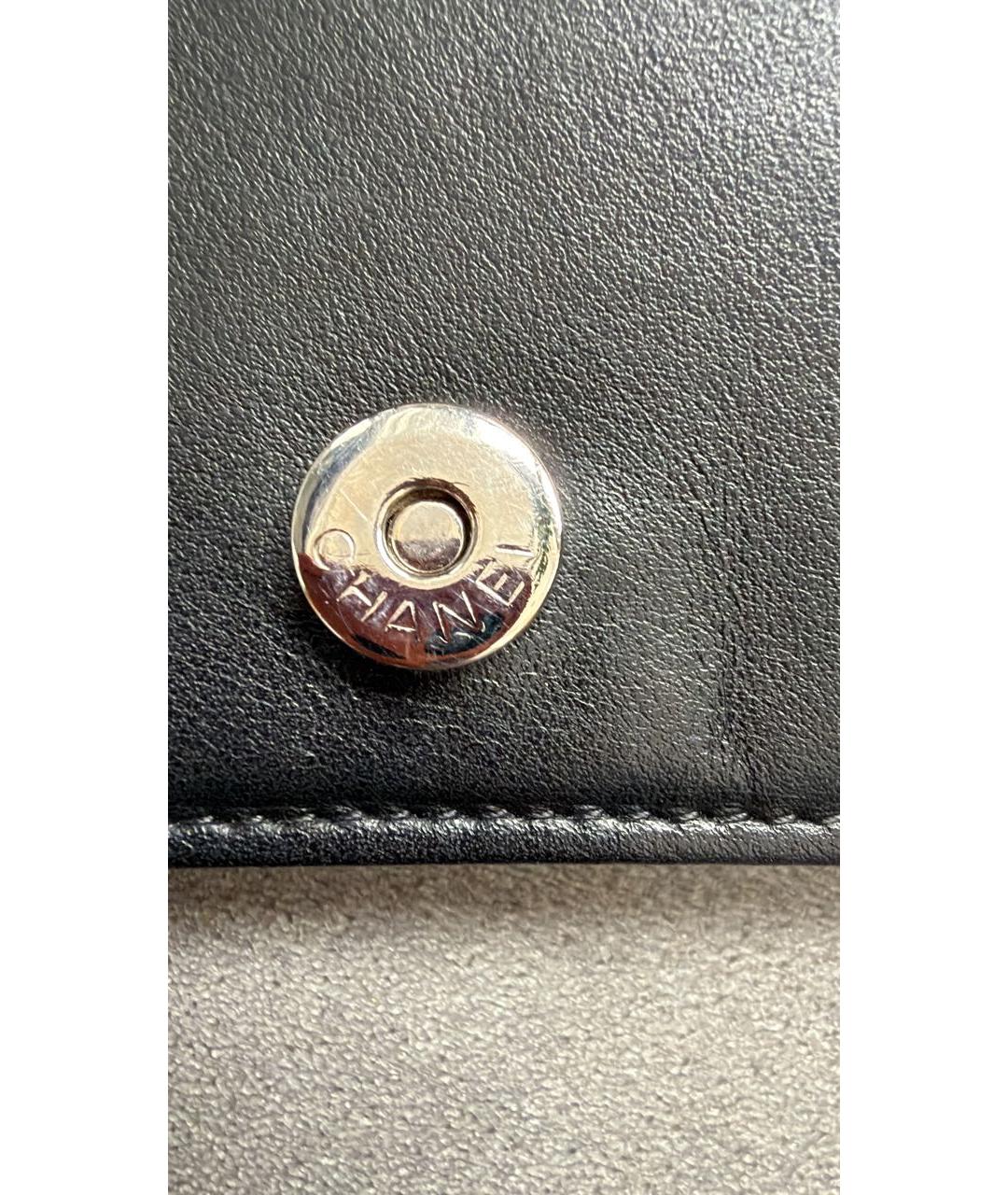 CHANEL Антрацитовая кожаная сумка через плечо, фото 8