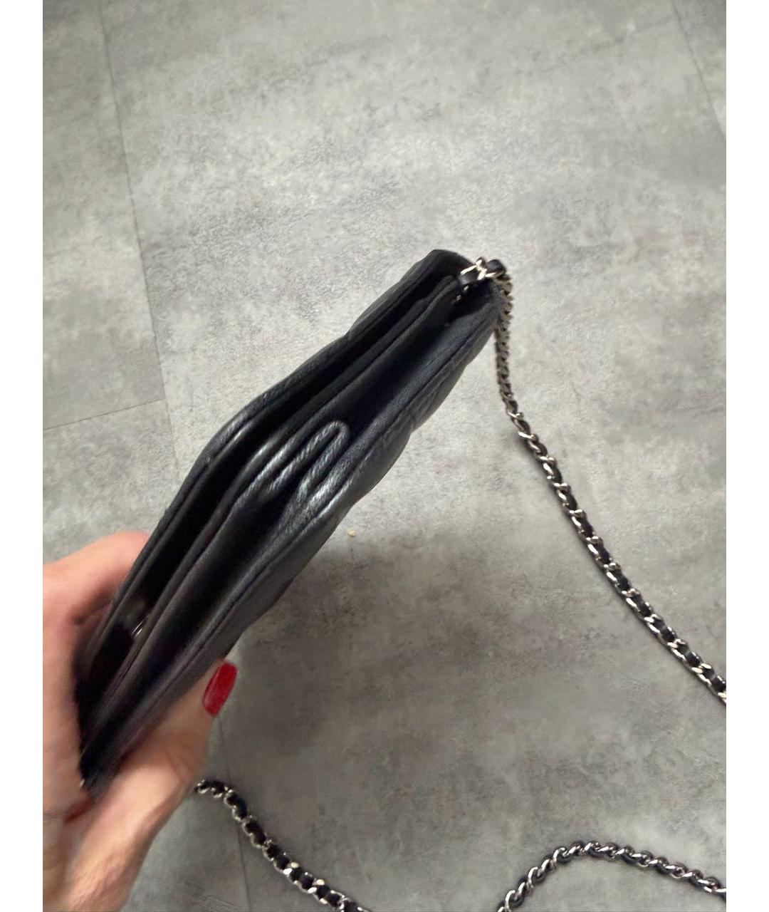CHANEL Антрацитовая кожаная сумка через плечо, фото 2