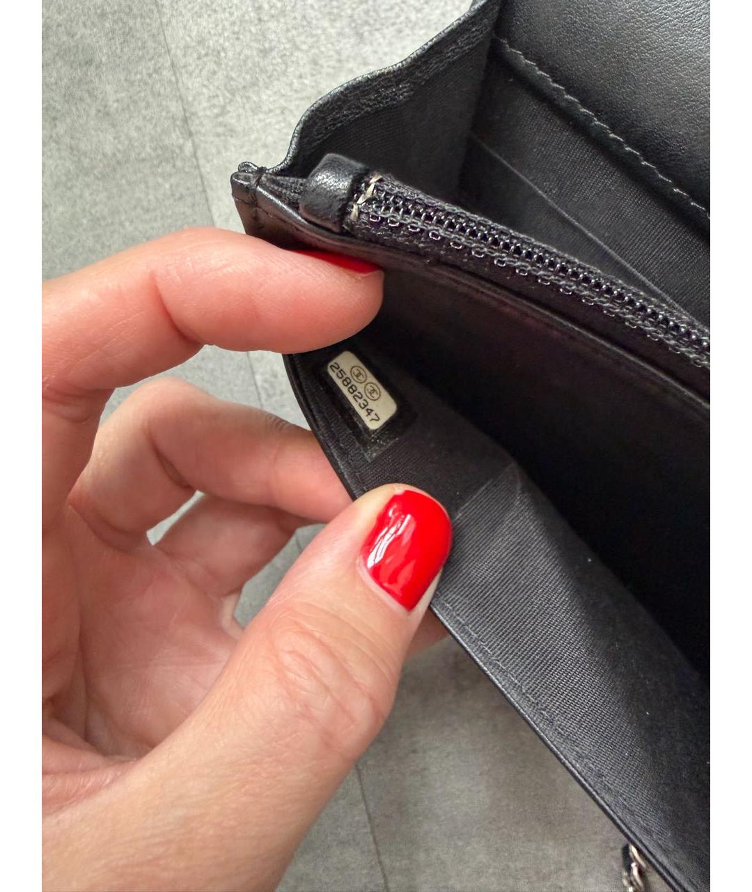 CHANEL Антрацитовая кожаная сумка через плечо, фото 6