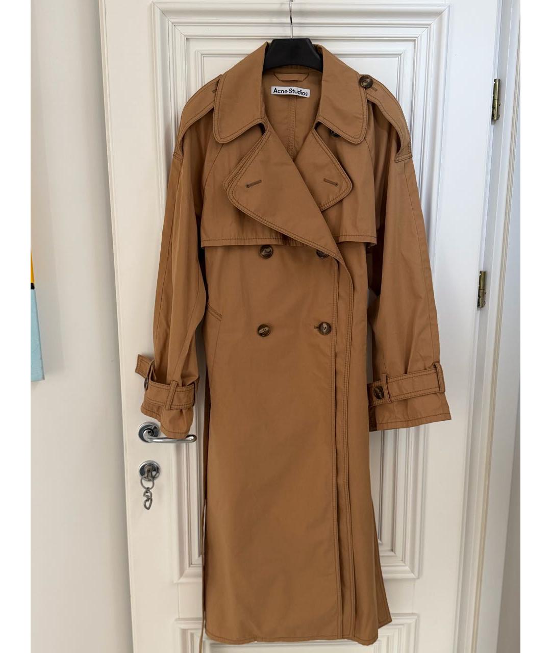 ACNE STUDIOS Горчичный хлопковый тренч/плащ, фото 9