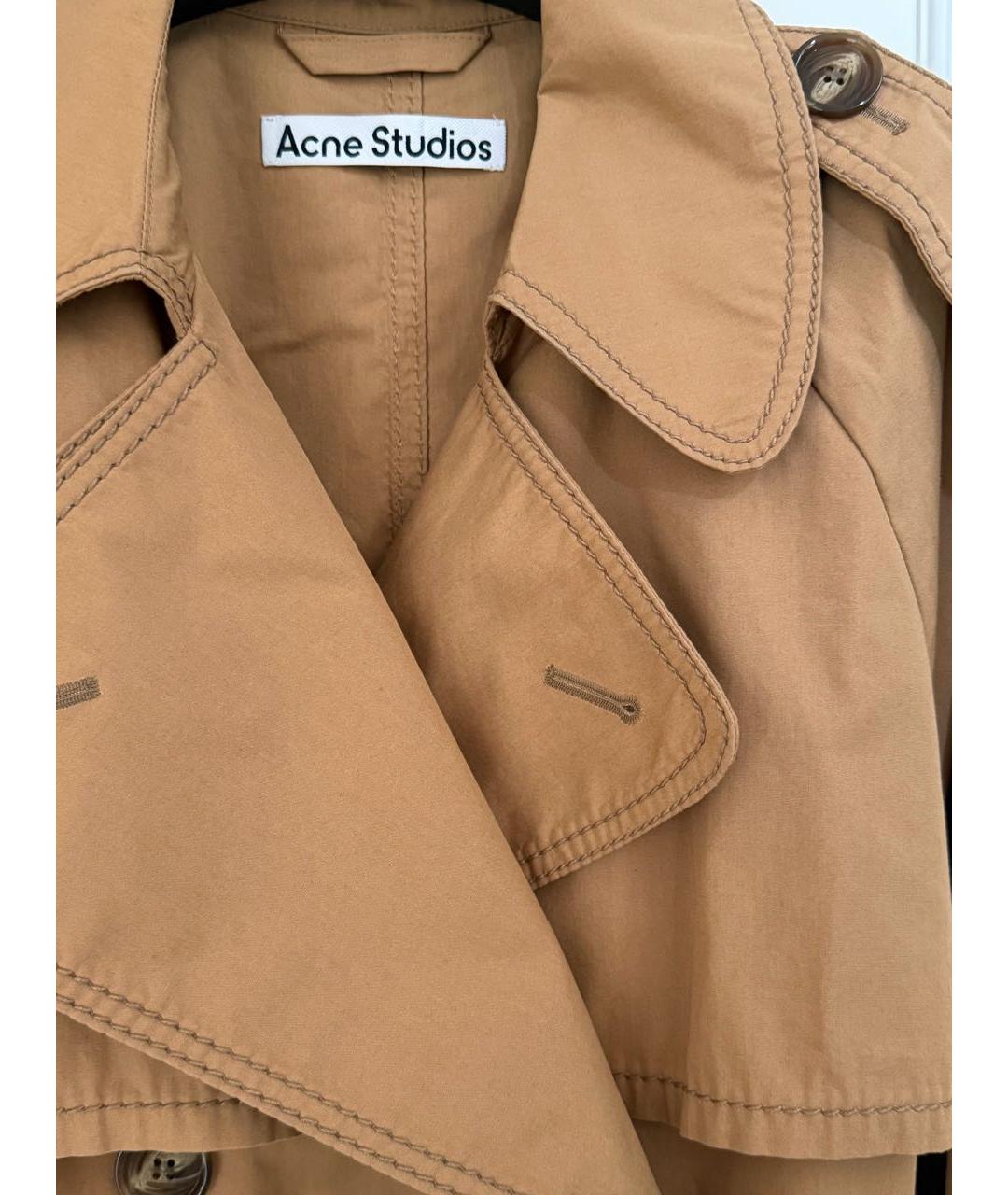 ACNE STUDIOS Горчичный хлопковый тренч/плащ, фото 4