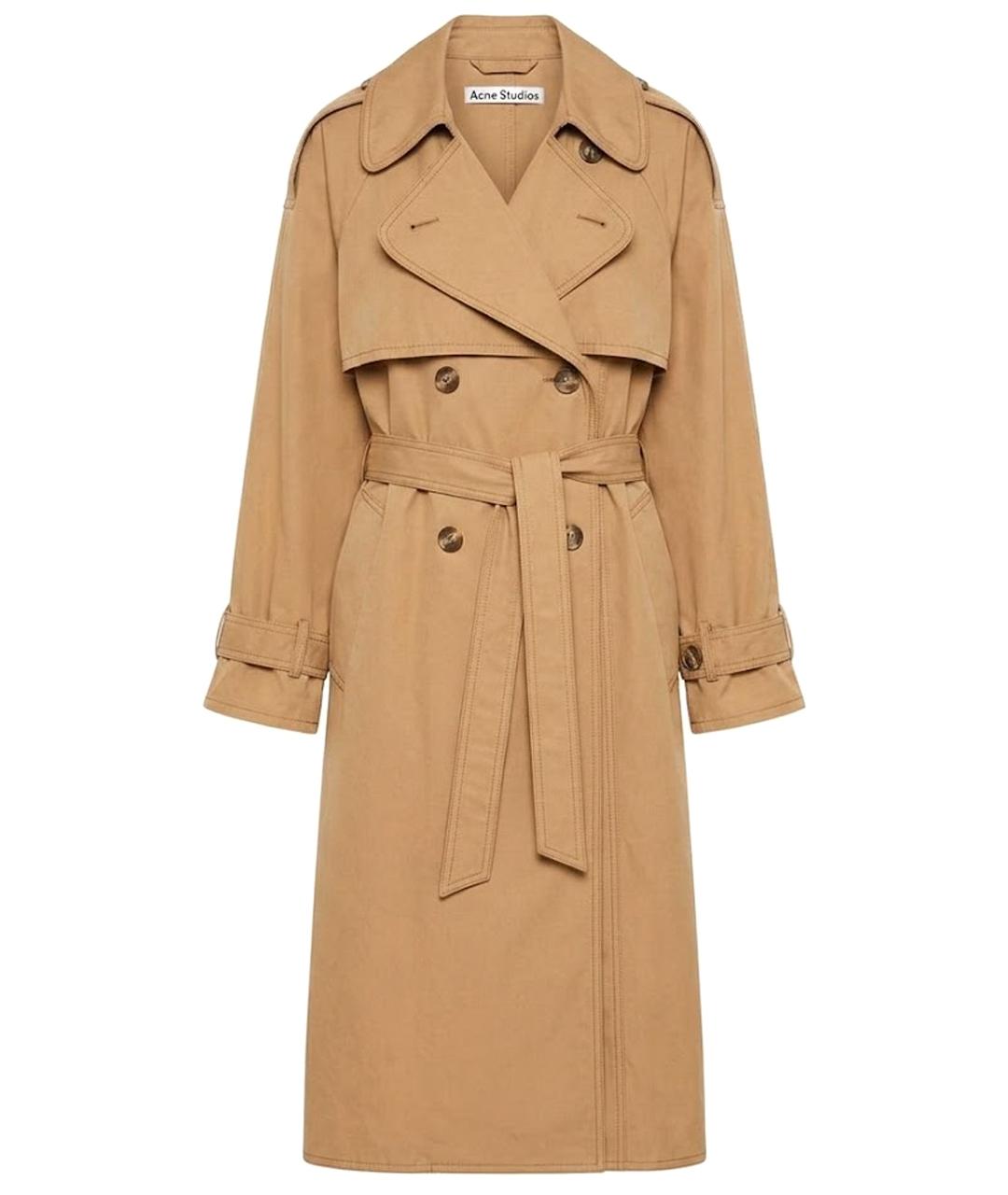 ACNE STUDIOS Горчичный хлопковый тренч/плащ, фото 1