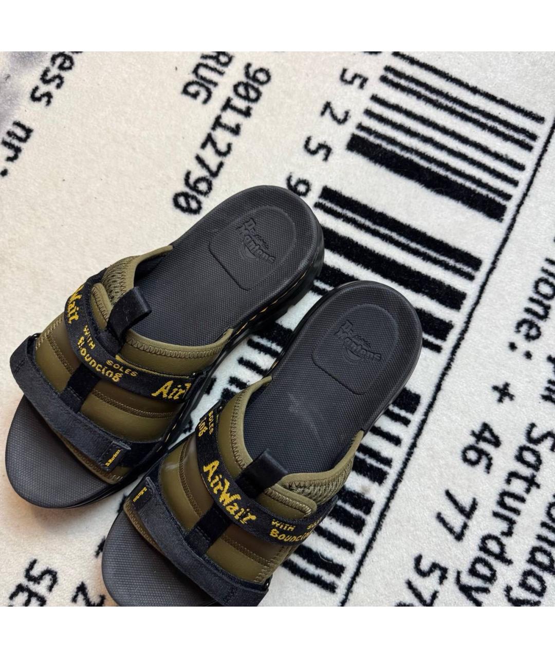 DR. MARTENS Хаки текстильные шлепанцы, фото 4