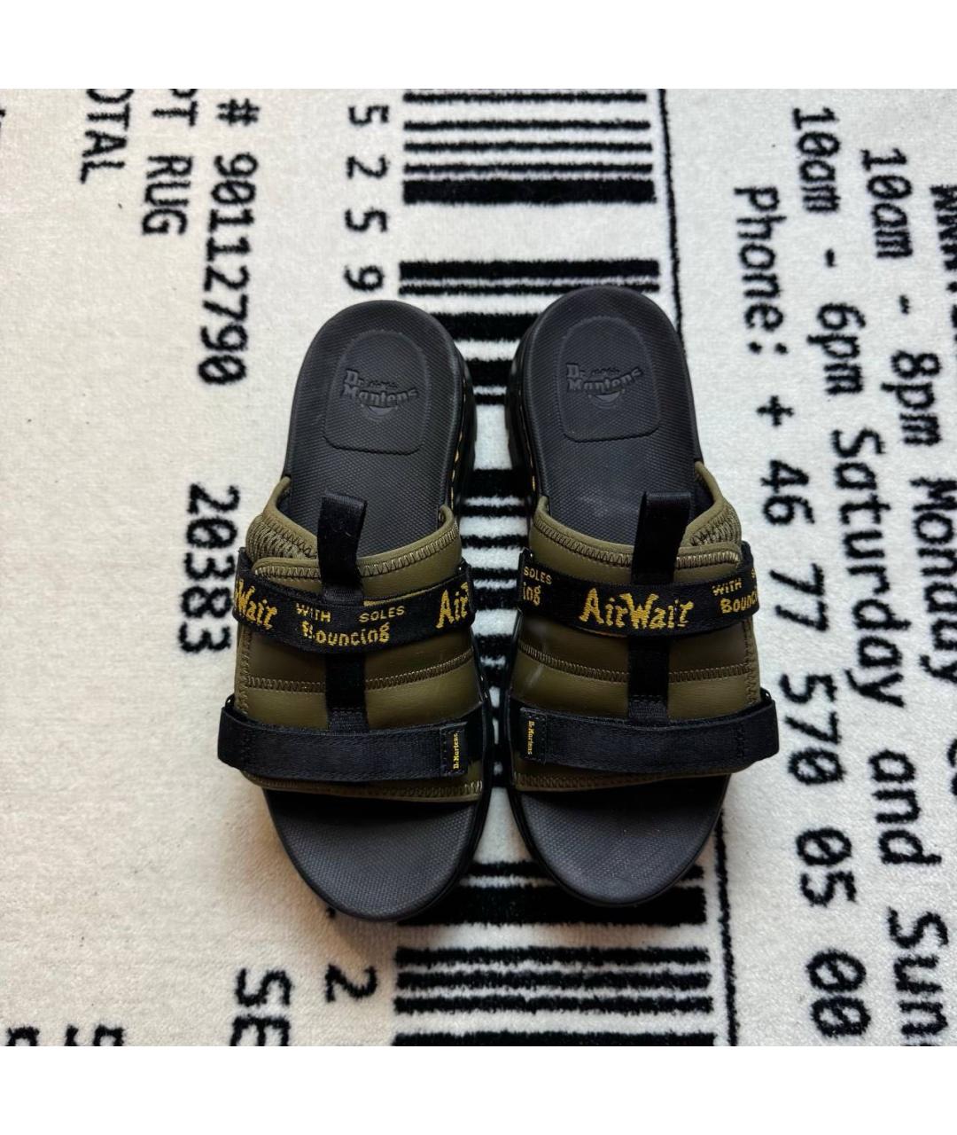 DR. MARTENS Хаки текстильные шлепанцы, фото 2