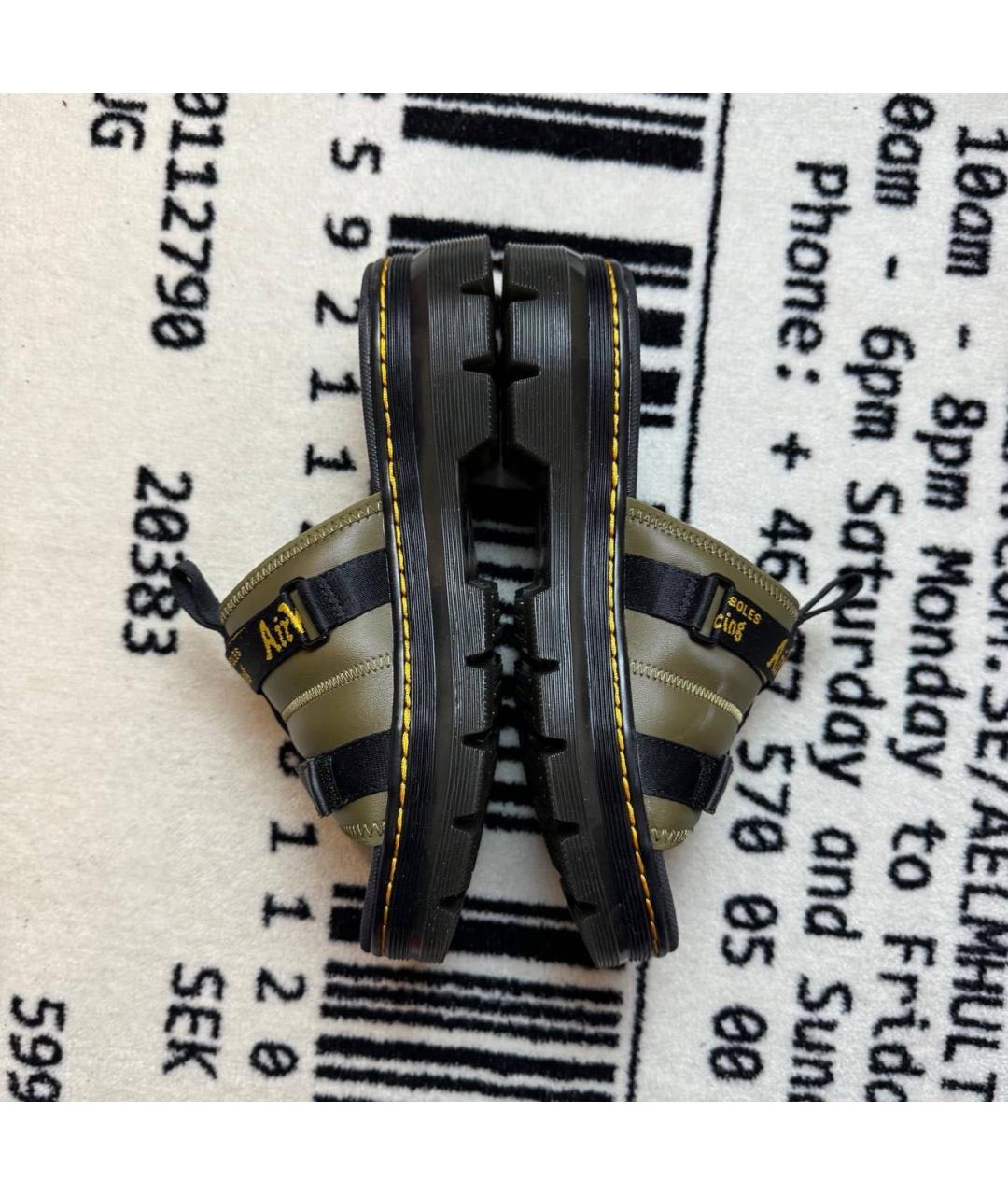 DR. MARTENS Хаки текстильные шлепанцы, фото 3