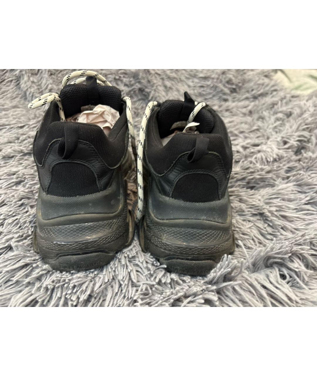 BALENCIAGA Черные текстильные низкие кроссовки / кеды, фото 4