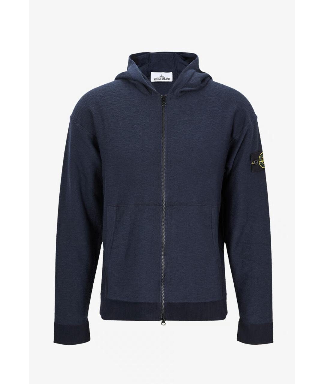 STONE ISLAND Темно-синий хлопковый кардиган, фото 3