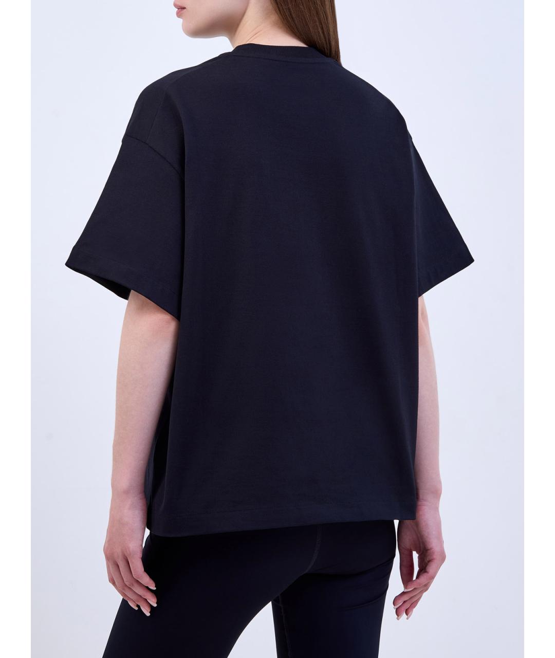 JIL SANDER Черная хлопковая футболка, фото 4