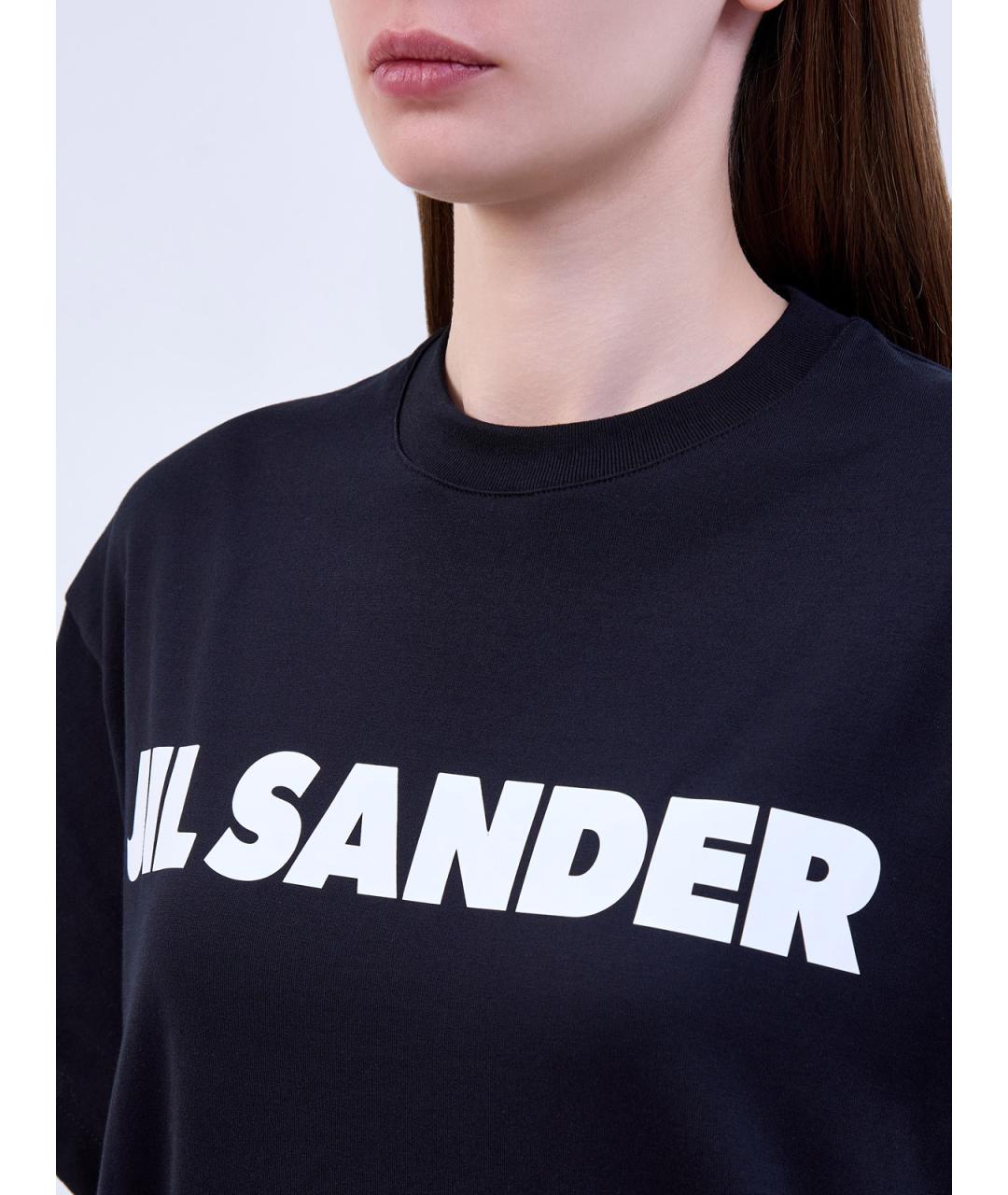 JIL SANDER Черная хлопковая футболка, фото 5