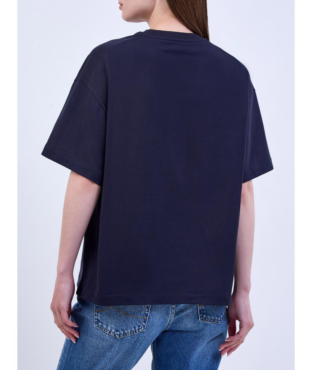 JIL SANDER Синяя хлопковая футболка, фото 4