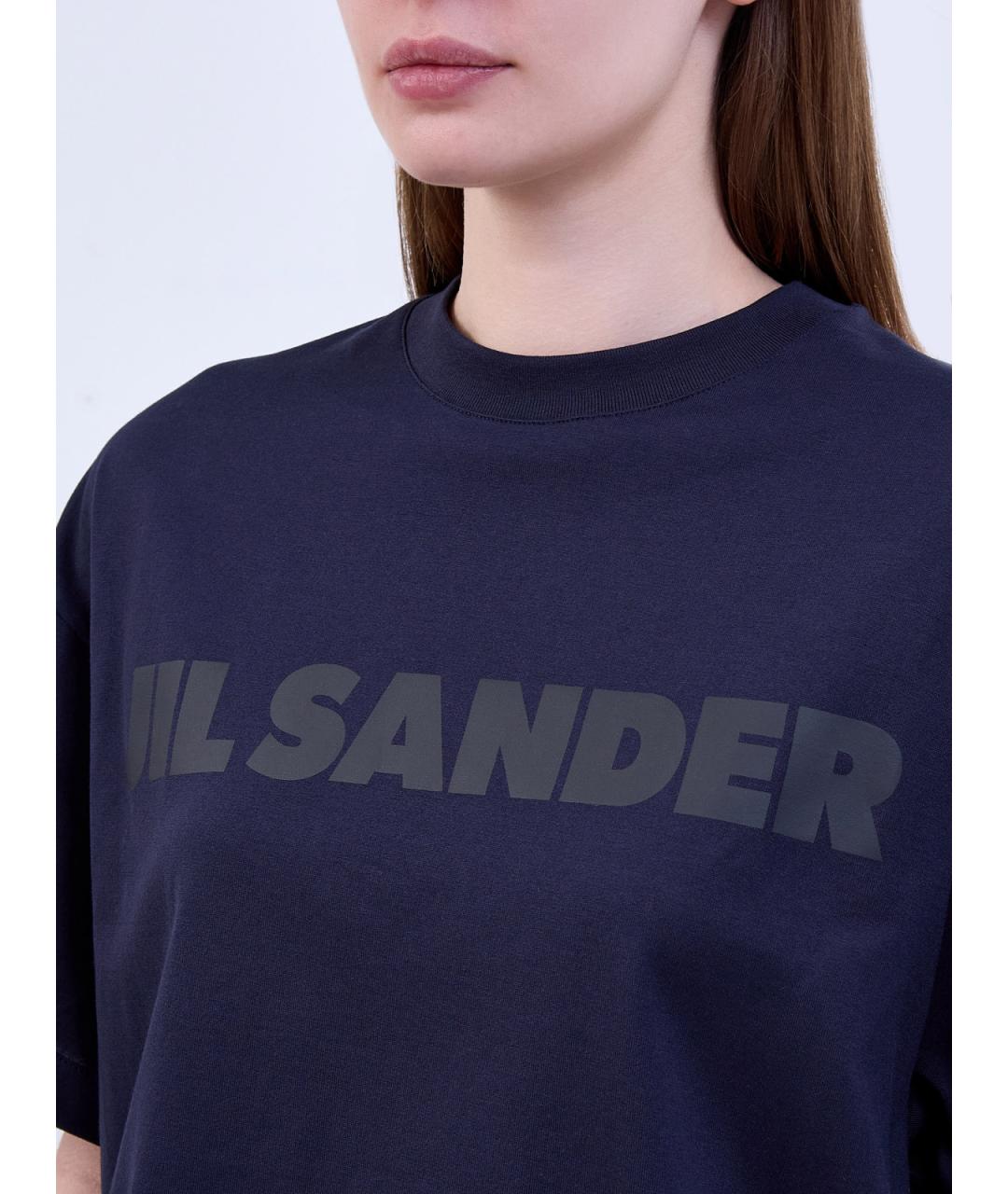 JIL SANDER Синяя хлопковая футболка, фото 5