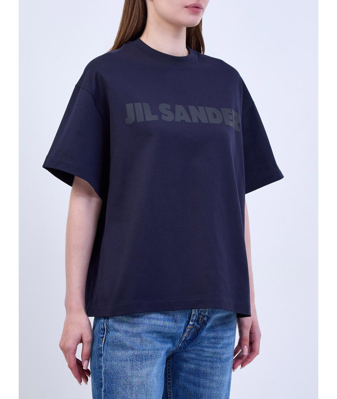JIL SANDER Синяя хлопковая футболка, фото 3