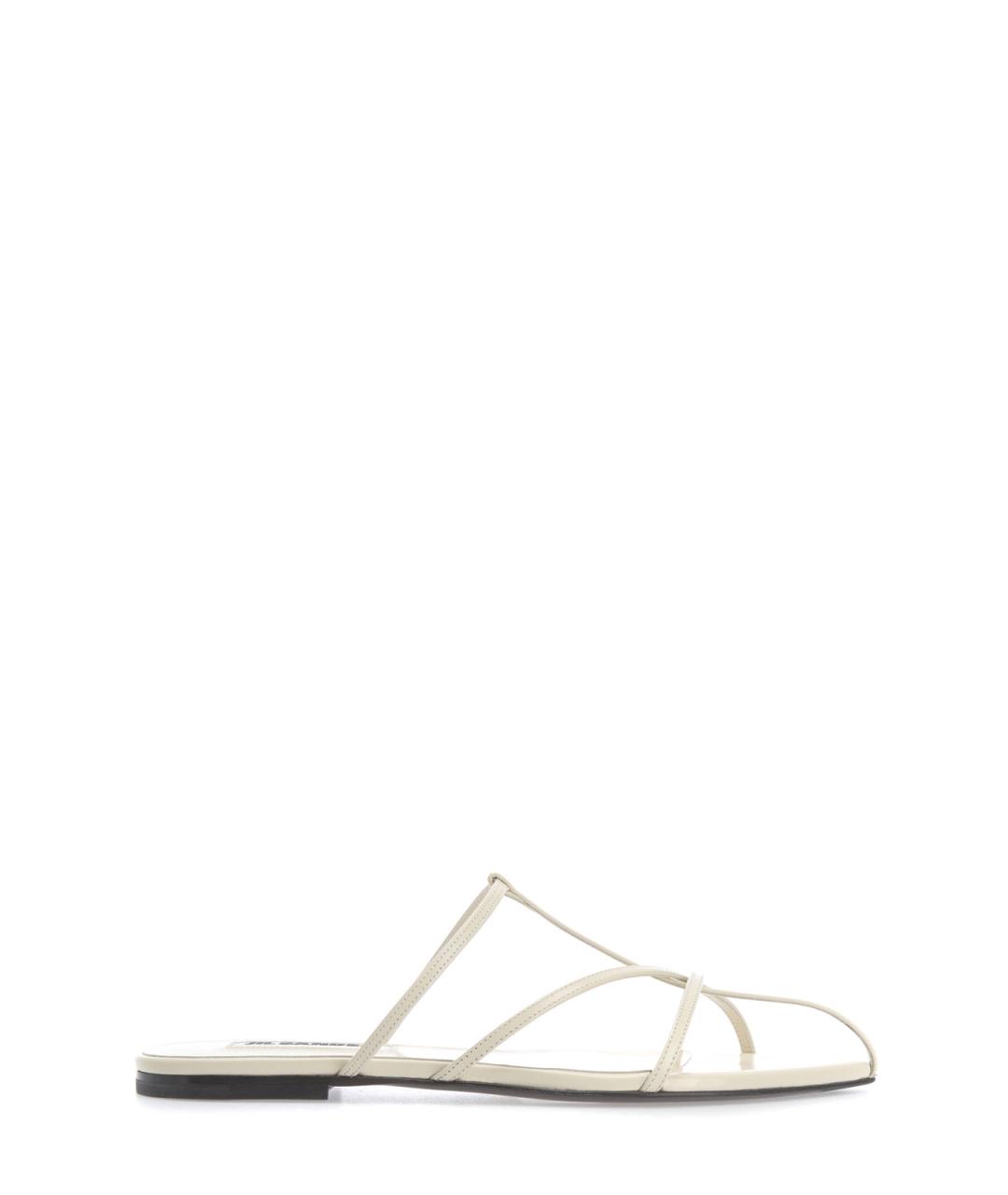 JIL SANDER Белые кожаные шлепанцы, фото 1