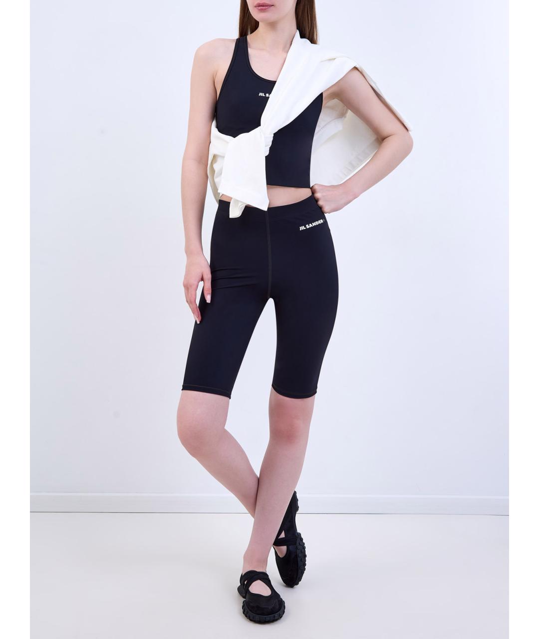 JIL SANDER Черные полиамидовые леггинсы и велосипедки, фото 2