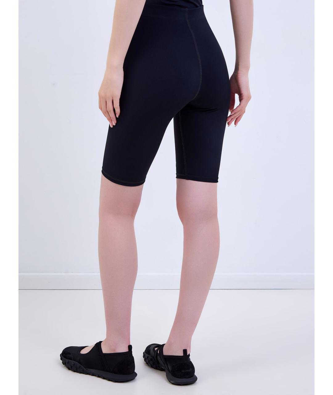 JIL SANDER Черные полиамидовые леггинсы и велосипедки, фото 4