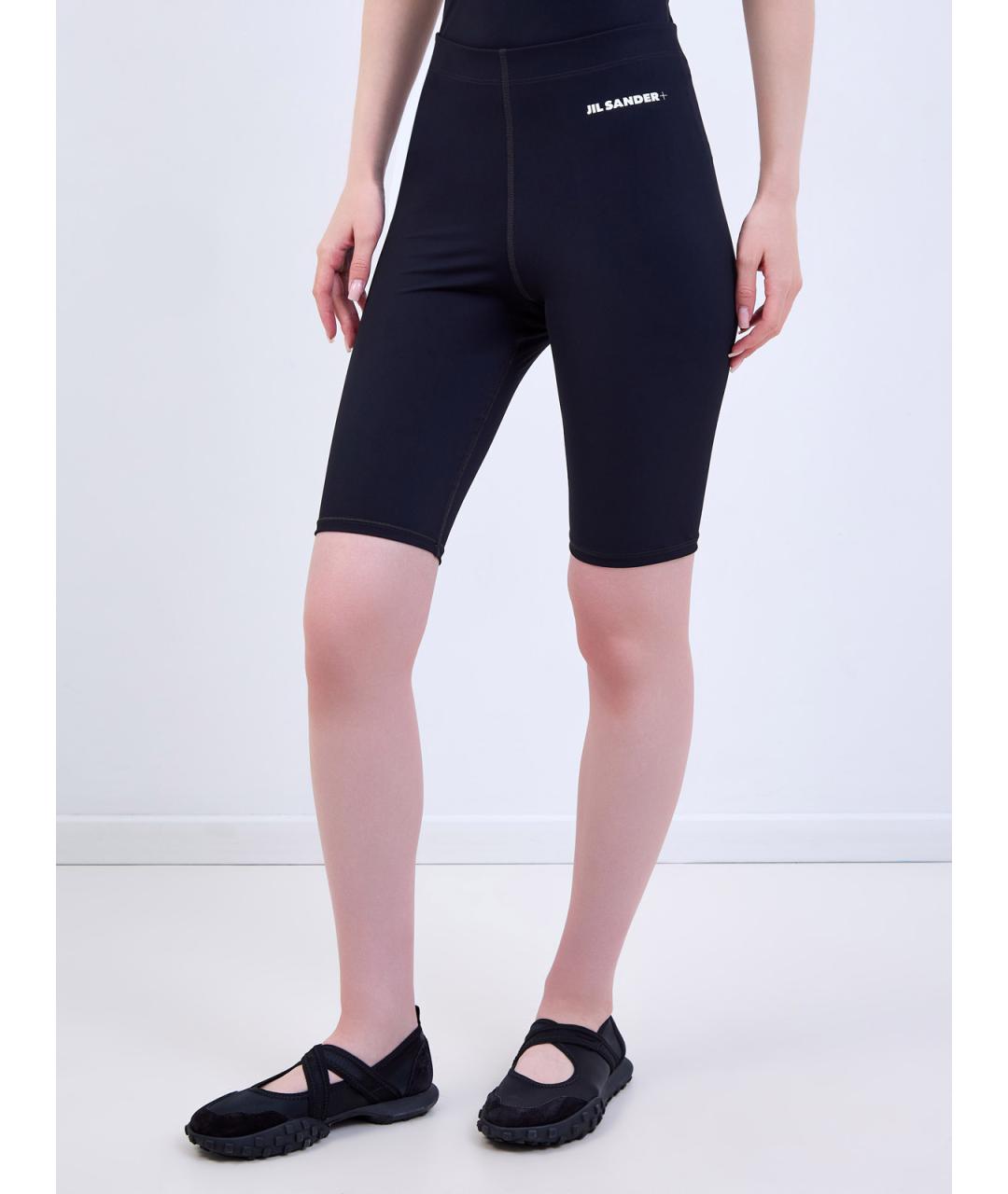JIL SANDER Черные полиамидовые леггинсы и велосипедки, фото 3