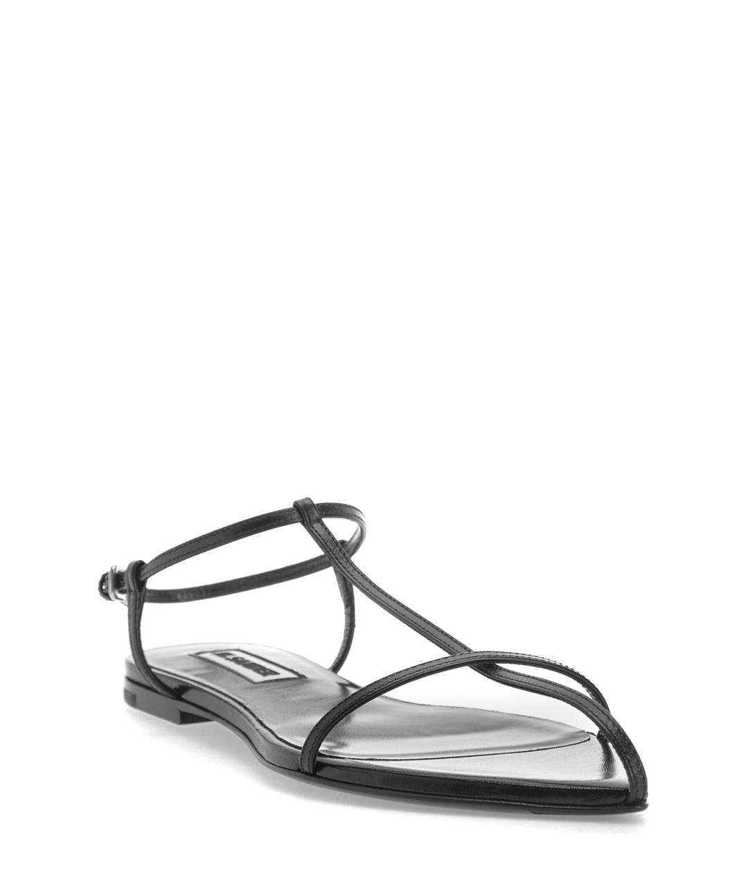 JIL SANDER Черные кожаные сандалии, фото 2