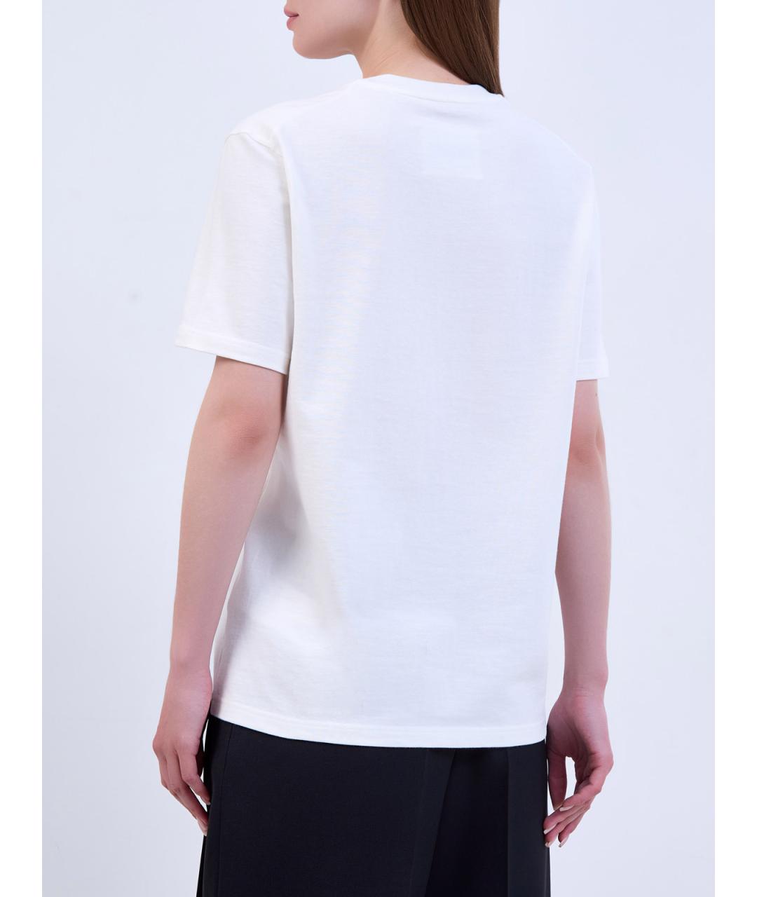 JIL SANDER Белая хлопковая футболка, фото 4